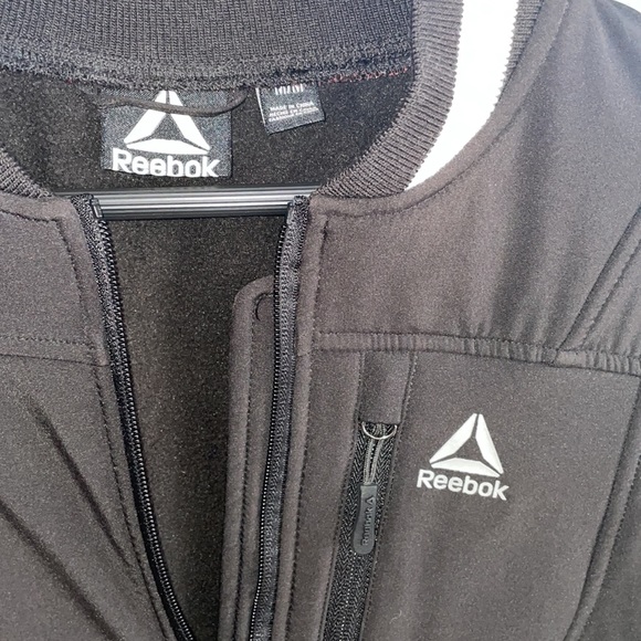 Reebok Black & White Zippered Athletic Bomber Jacket - Picture 4 of 9